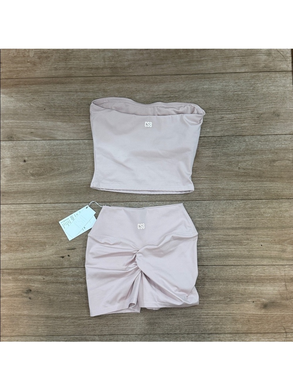 CSB Serenity Bandeau Top and Scrunch Shorts in Blush - Picture 5 of 5